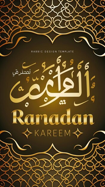 Ramadan kareem arabic golden sale banner design template