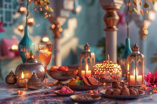 Ramadan kareem background 3d