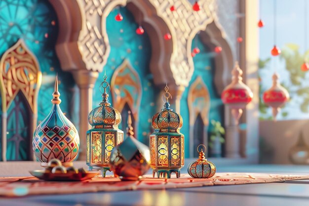 Ramadan kareem background 3d