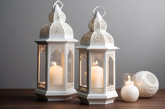 Ramadan Kareem background with 3d rendering Ramadan Kareem lanterns