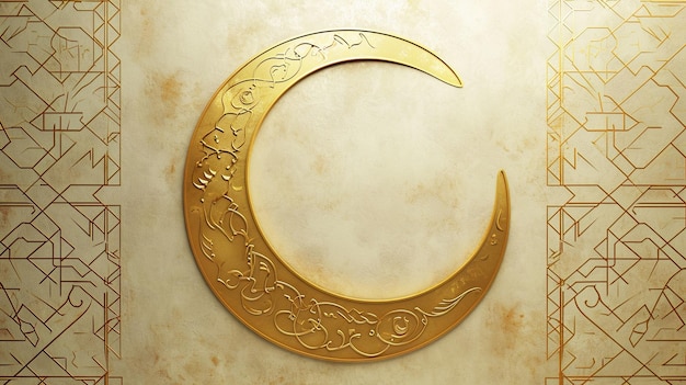 Ramadan Kareem background with crescent moon and arabic pattern