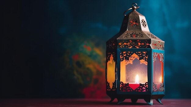 Ramadan Kareem Background with Lantern Illustration AI GenerativexA