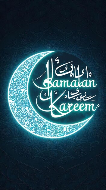 Photo ramadan kareem concept with crescent moon created with generative artificial intelligence technolog