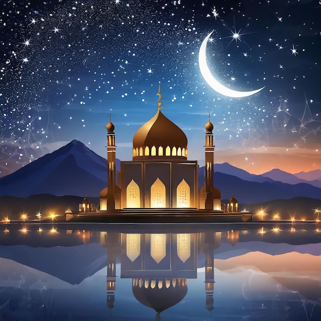 Ramadan Kareem Creative Night Background