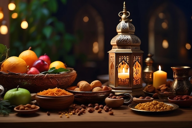 Ramadan Kareem decorative Arabic lamps Background