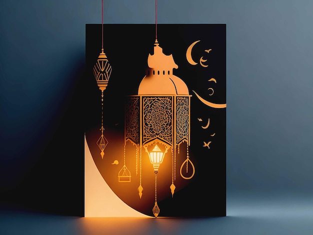 Ramadan kareem eid mubarak and islamic decoration background