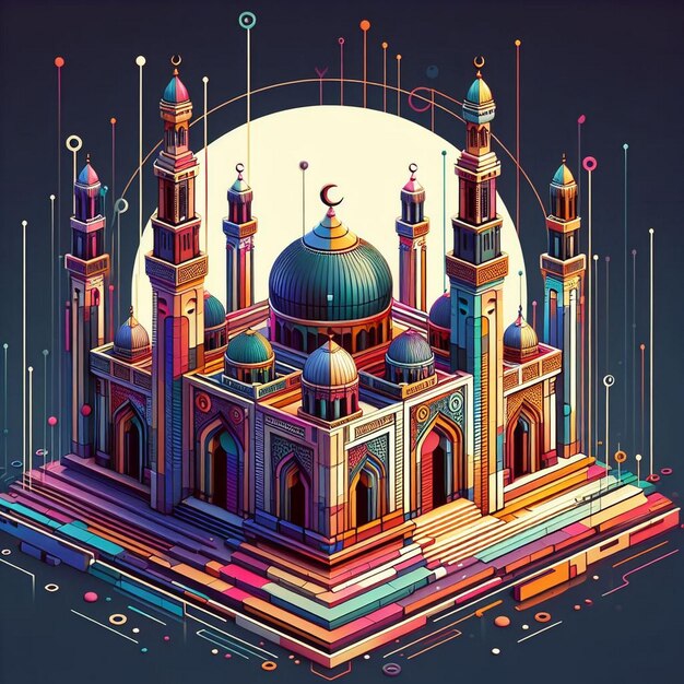 ramadan kareem greeting design with islamic