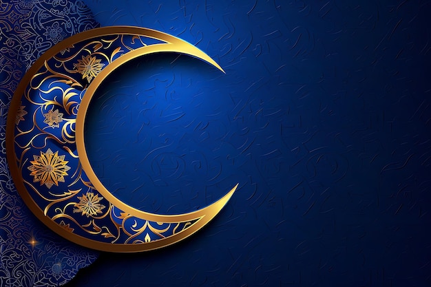 Ramadan kareem islamic festival greeting with decorative moon design