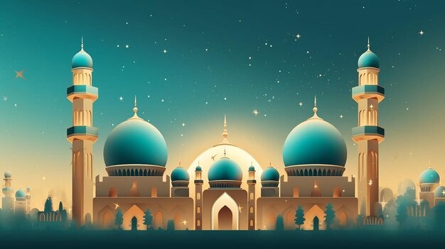 Ramadan kareem islamic greeting card background vector illustration Generative AI