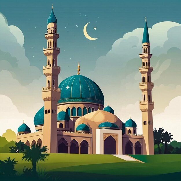 Ramadan kareem Islamic greeting card vector illustration design