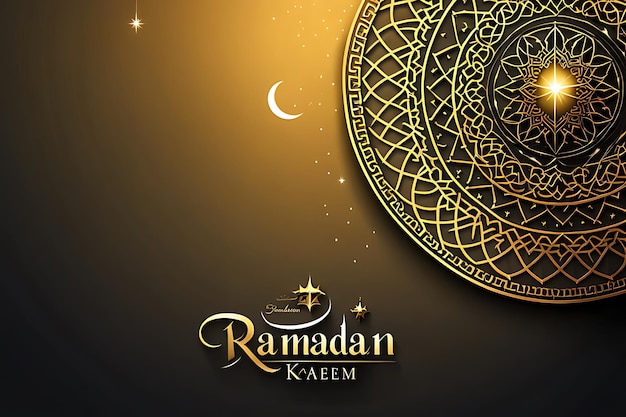 Ramadan Kareem Islamic Ramadan greeting background with crescent mosque