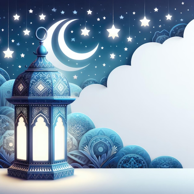 Ramadan kareem islamic religious classic background design with copy space