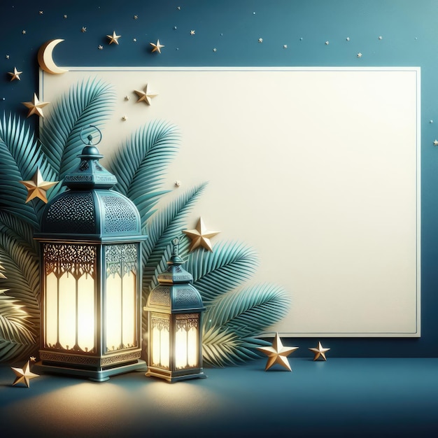 Ramadan kareem islamic religious classic background design with copy space