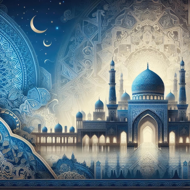 Ramadan Kareem islamic religious classic background design with text area