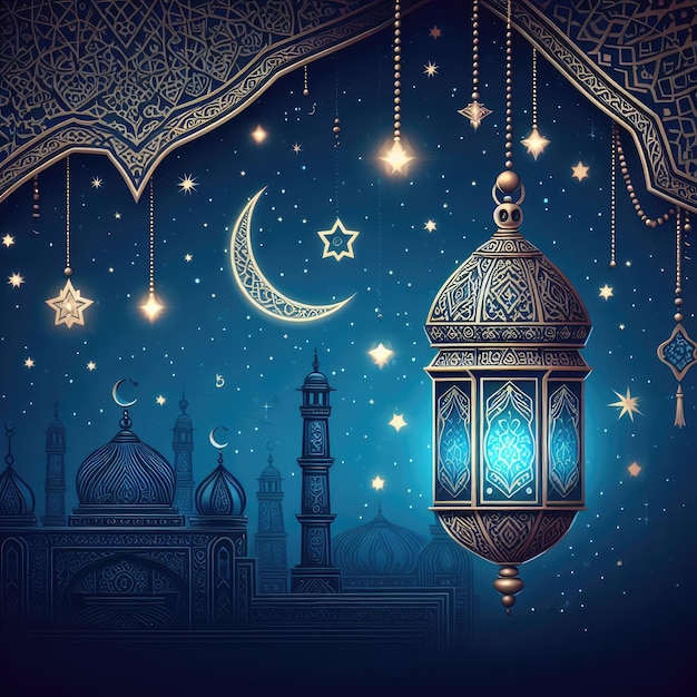 Ramadan Kareem islamic religious classic background design with text area