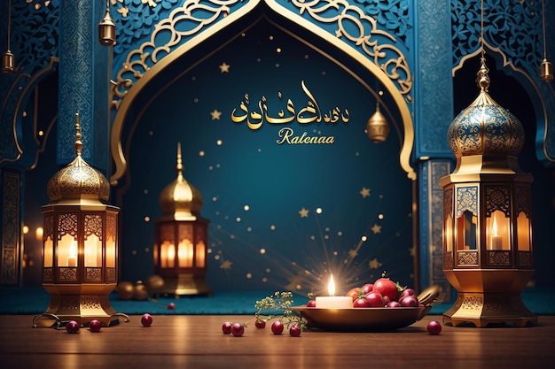 Ramadan Kareem poster or invitation design islamic background