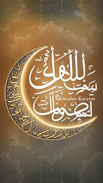 Ramadan kareem poster with greeting