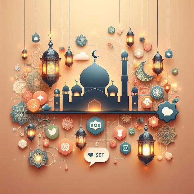 Ramadan kareem social banner template