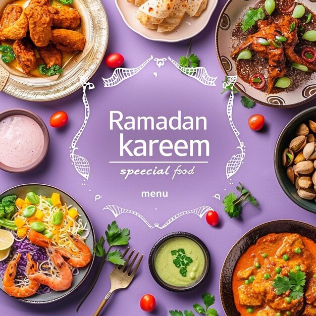 Ramadan Kareem special food Insta post design special menu banner eid menu