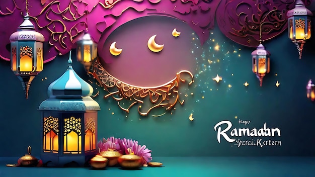 Photo ramadan kareem unique islamic good tidings card psd foundation