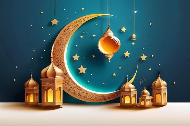 Ramadan kareem wish banner design Eid mubarak creative concept Eid concept background