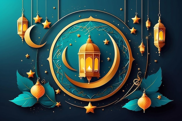 Ramadan kareem wish banner design Eid mubarak creative concept Eid concept background