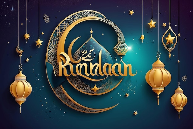 Ramadan kareem wish banner design Eid mubarak creative concept Eid concept background