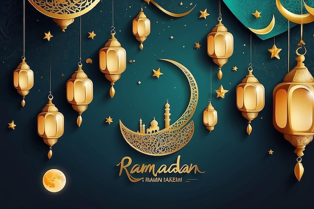 Ramadan kareem wish banner design Eid mubarak creative concept Eid concept background