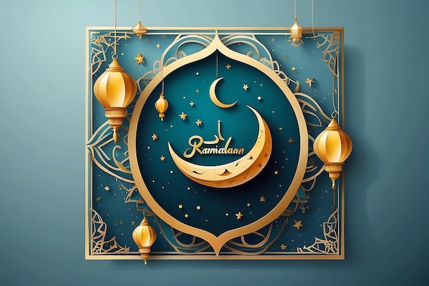 Ramadan kareem wish banner design Eid mubarak creative concept Eid concept background