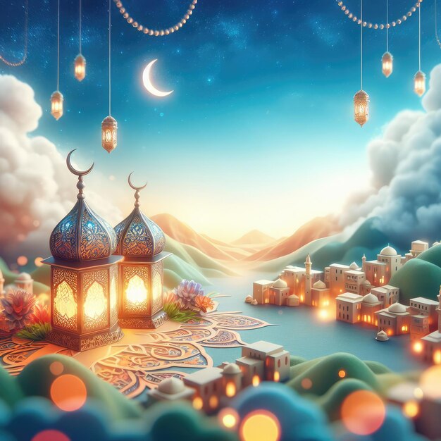 Ramadan karem lantern background