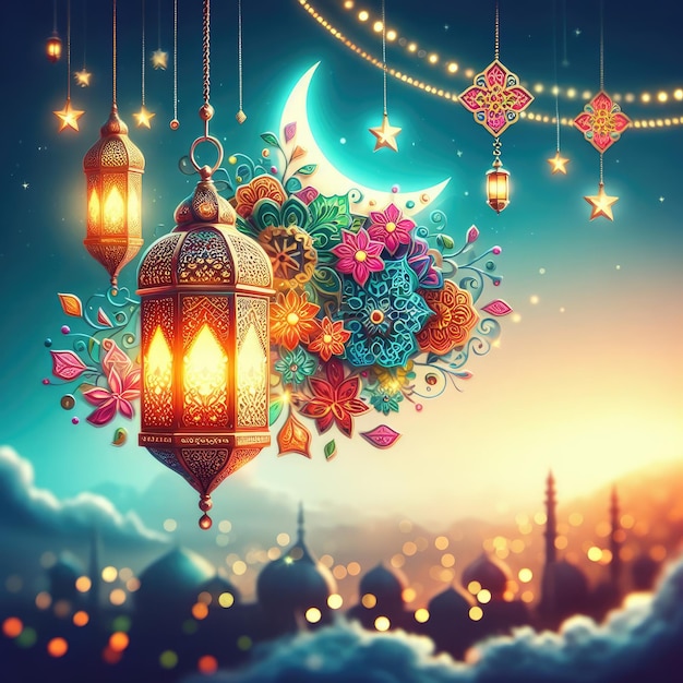 Ramadan karem lantern background