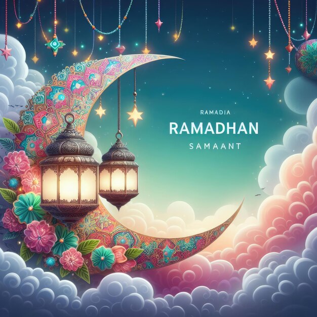 Ramadan karem lantern background