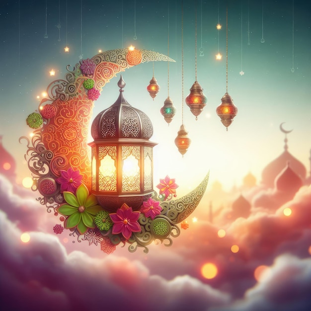 Ramadan karem lantern background