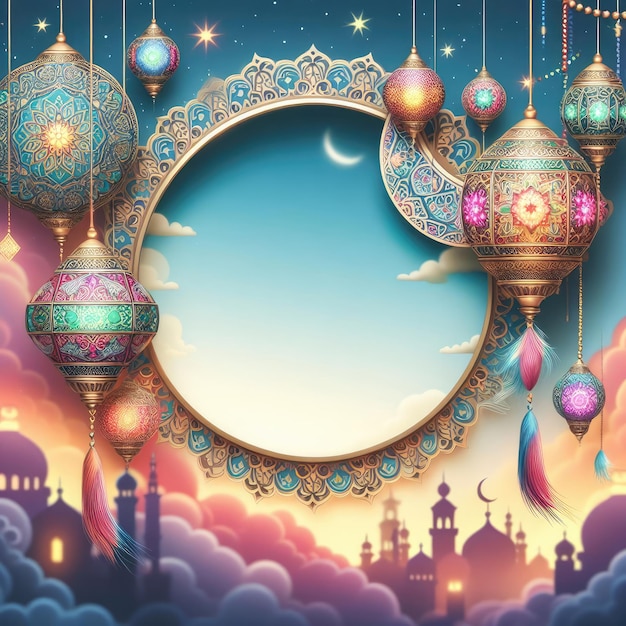 Ramadan karem lantern background