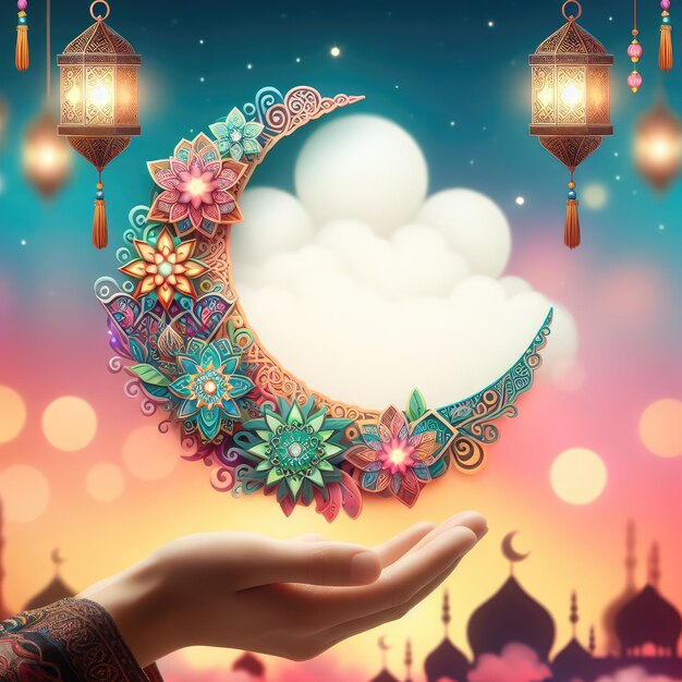 Ramadan karem lantern background