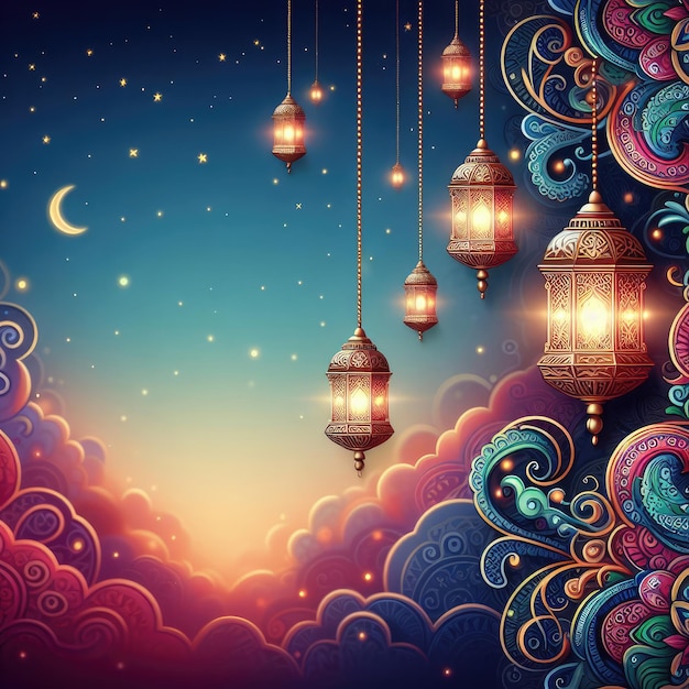 Ramadan karem lantern background