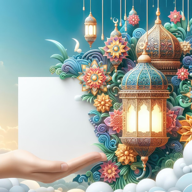 Ramadan karem lantern background