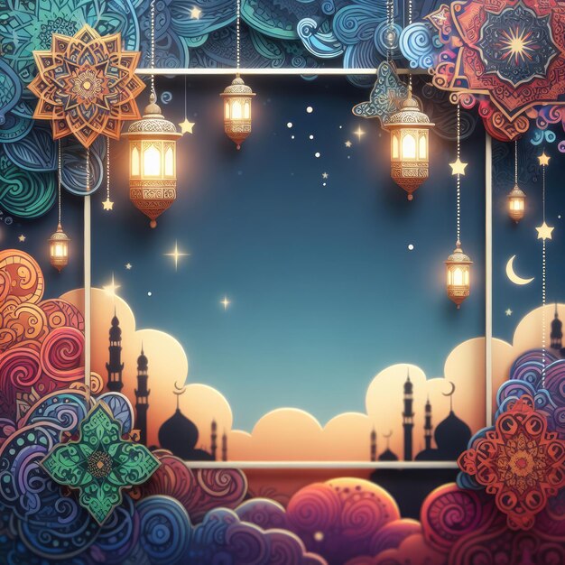 Ramadan karem lantern background