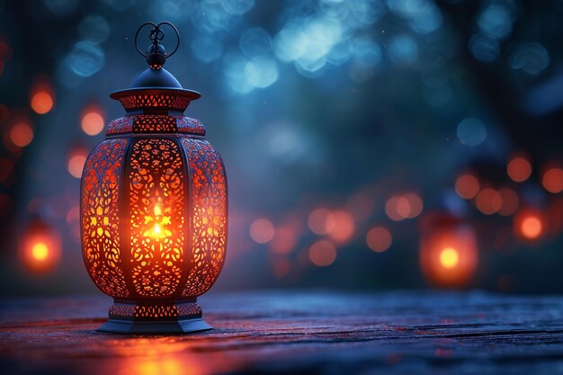 Ramadan lantern on gradient background