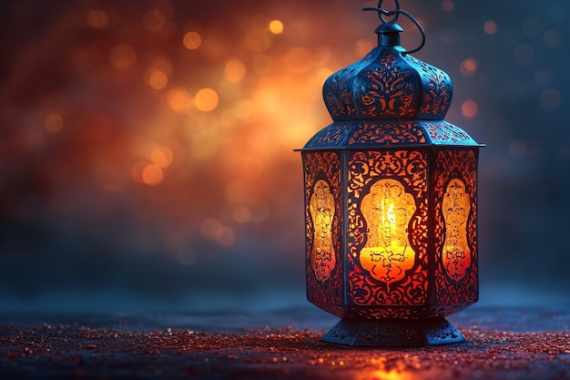 Ramadan lantern on gradient background