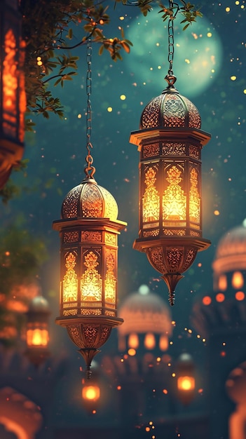 ramadan lantern HD 8K wallpaper Stock Photographic Image