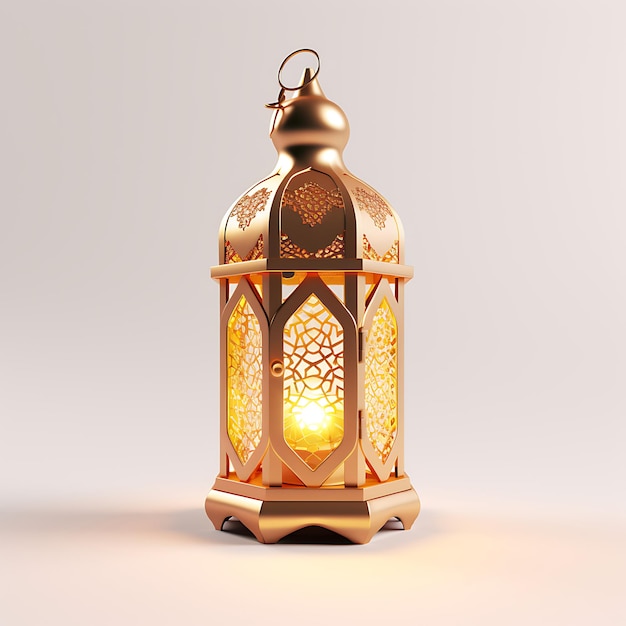 ramadan lantern on white background