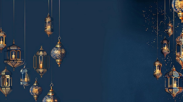 Ramadan lanterns empty background Ramadan wallpaper