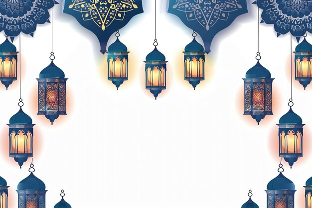 Ramadan lanterns hanging silhouette greeting card for mawlid al nabi in red black and gold colors