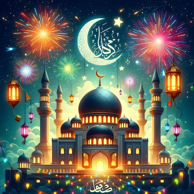 Ramadan Mubarak generative with Ai