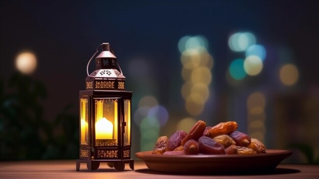 Ramadan Muslim Holiday Background Ai generative