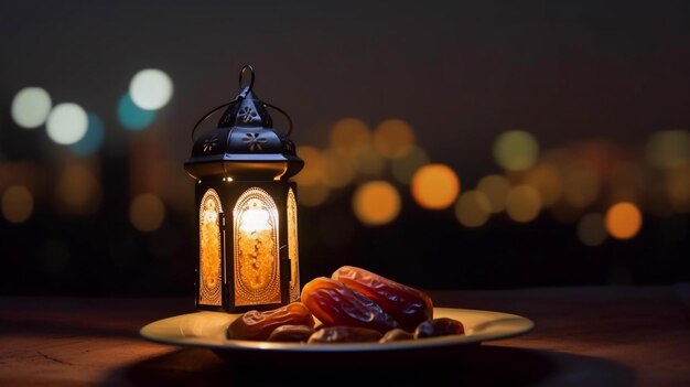 Ramadan Muslim Holiday Background Ai generative