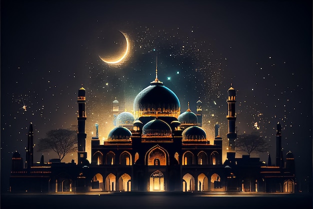 Ramadan The ninth month of Islamic calendar Observed by Muslims around world as A month of fasting prayer repercussions society Month commemorating first verses of Prophet Muhammad ai generated art