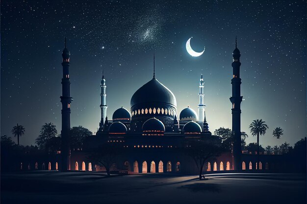 Ramadan The ninth month of Islamic calendar Observed by Muslims around world as A month of fasting prayer repercussions society Month commemorating first verses of Prophet Muhammad ai generated art