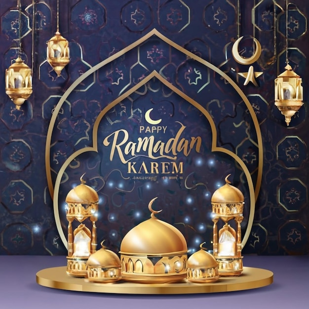 Ramadan social media post template design 3d